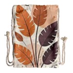 Leaves Boho Monster Nature Drawstring Bag (Large)