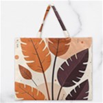 Leaves Boho Monster Nature Zipper Large Tote Bag