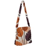 Leaves Boho Monster Nature Zipper Messenger Bag