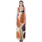 Leaves Boho Monster Nature Empire Waist Maxi Dress