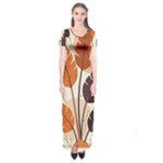 Leaves Boho Monster Nature Short Sleeve Maxi Dress