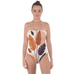 Leaves Boho Monster Nature Tie Back One Piece Swimsuit