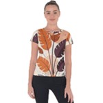 Leaves Boho Monster Nature Short Sleeve Sports Top 