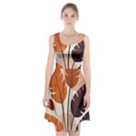 Leaves Boho Monster Nature Racerback Midi Dress