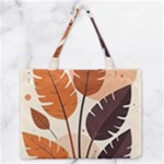 Leaves Boho Monster Nature Zipper Medium Tote Bag