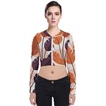 Leaves Boho Monster Nature Long Sleeve Zip Up Bomber Jacket