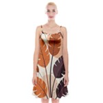 Leaves Boho Monster Nature Spaghetti Strap Velvet Dress