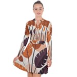 Leaves Boho Monster Nature Long Sleeve Panel Dress