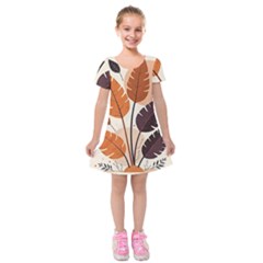 Leaves Boho Monster Nature Kids  Short Sleeve Velvet Dress from ArtsNow.com