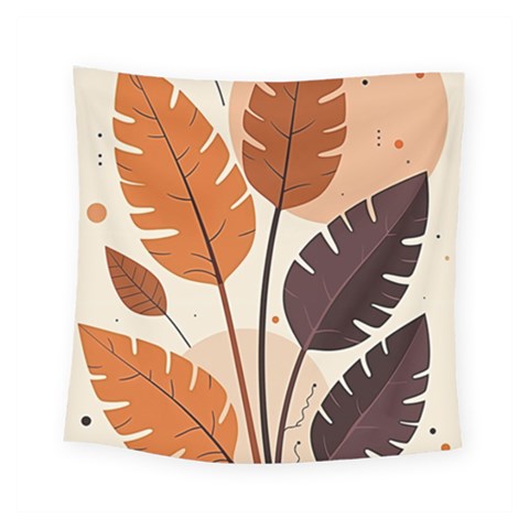 Leaves Boho Monster Nature Square Tapestry (Small) from ArtsNow.com