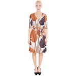 Leaves Boho Monster Nature Wrap Up Cocktail Dress