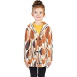 Leaves Boho Monster Nature Kids  Double Breasted Button Coat