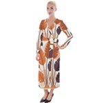 Leaves Boho Monster Nature Velvet Maxi Wrap Dress