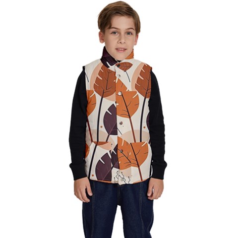 Leaves Boho Monster Nature Kid s Button Up Puffer Vest from ArtsNow.com