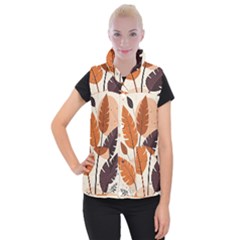 Leaves Boho Monster Nature Women s Button Up Vest from ArtsNow.com