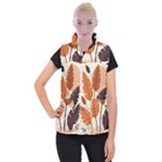 Leaves Boho Monster Nature Women s Button Up Vest