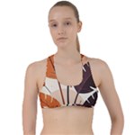 Leaves Boho Monster Nature Criss Cross Racerback Sports Bra