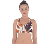 Leaves Boho Monster Nature Cross String Back Sports Bra