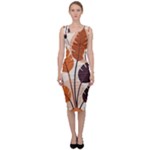 Leaves Boho Monster Nature Sleeveless Pencil Dress