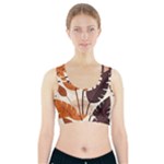 Leaves Boho Monster Nature Sports Bra With Pocket