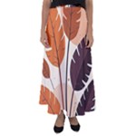 Leaves Boho Monster Nature Flared Maxi Skirt