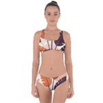 Leaves Boho Monster Nature Criss Cross Bikini Set