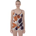 Leaves Boho Monster Nature Tie Front Two Piece Tankini