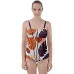 Leaves Boho Monster Nature Twist Front Tankini Set