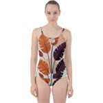 Leaves Boho Monster Nature Cut Out Top Tankini Set