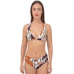 Leaves Boho Monster Nature Double Strap Halter Bikini Set