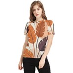 Leaves Boho Monster Nature Women s Short Sleeve Rash Guard