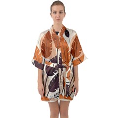 Half Sleeve Satin Kimono  