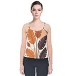 Leaves Boho Monster Nature Velvet Spaghetti Strap Top