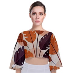 Tie Back Butterfly Sleeve Chiffon Top 