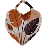 Leaves Boho Monster Nature Giant Heart Shaped Tote