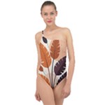 Leaves Boho Monster Nature Classic One Shoulder Swimsuit