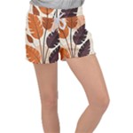 Leaves Boho Monster Nature Women s Velour Lounge Shorts