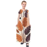 Leaves Boho Monster Nature Kids  Short Sleeve Maxi Dress