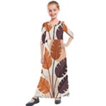 Leaves Boho Monster Nature Kids  Quarter Sleeve Maxi Dress