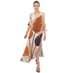 Leaves Boho Monster Nature Maxi Chiffon Cover Up Dress