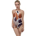 Leaves Boho Monster Nature Go with the Flow One Piece Swimsuit