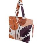 Leaves Boho Monster Nature Drawstring Tote Bag