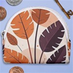 Leaves Boho Monster Nature Horseshoe Style Canvas Pouch