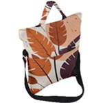 Leaves Boho Monster Nature Fold Over Handle Tote Bag