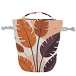 Leaves Boho Monster Nature Drawstring Bucket Bag