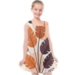 Leaves Boho Monster Nature Kids  Cross Back Dress