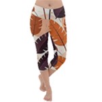 Leaves Boho Monster Nature Lightweight Velour Capri Yoga Leggings