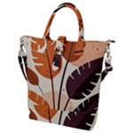 Leaves Boho Monster Nature Buckle Top Tote Bag