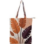 Leaves Boho Monster Nature Double Zip Up Tote Bag