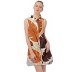 Leaves Boho Monster Nature Sleeveless Shirt Dress